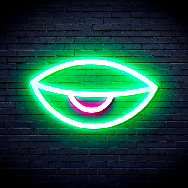 advpro-sleepy-eye-ultra-bright-led-neon-sign-fnu0238 - Green & Pink