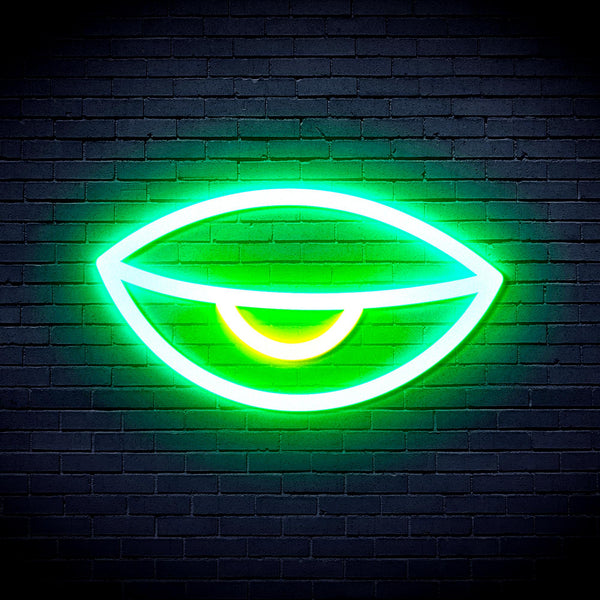 advpro-sleepy-eye-ultra-bright-led-neon-sign-fnu0238 - Green & Yellow