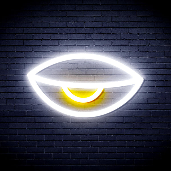 advpro-sleepy-eye-ultra-bright-led-neon-sign-fnu0238 - White & Golden Yellow