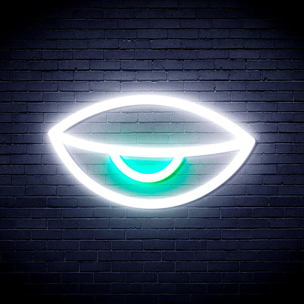 advpro-sleepy-eye-ultra-bright-led-neon-sign-fnu0238 - White & Green