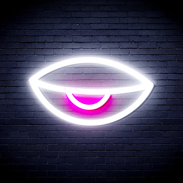 advpro-sleepy-eye-ultra-bright-led-neon-sign-fnu0238 - White & Pink