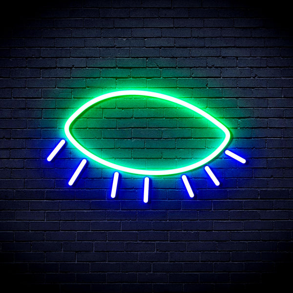 advpro-closed-eye-ultra-bright-led-neon-sign-fnu0239 - Green & Blue