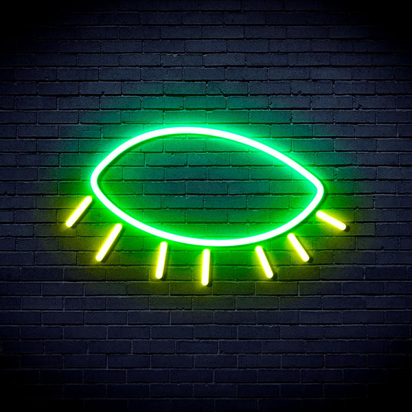 advpro-closed-eye-ultra-bright-led-neon-sign-fnu0239 - Green & Yellow