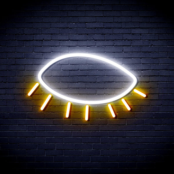 advpro-closed-eye-ultra-bright-led-neon-sign-fnu0239 - White & Golden Yellow