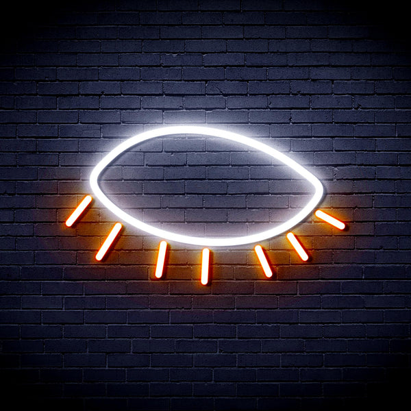 advpro-closed-eye-ultra-bright-led-neon-sign-fnu0239 - White & Orange