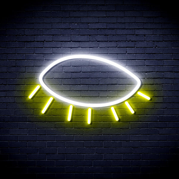 advpro-closed-eye-ultra-bright-led-neon-sign-fnu0239 - White & Yellow