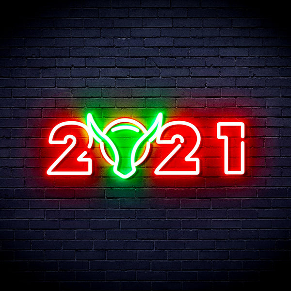 advpro-2021-with-ox-head-ultra-bright-led-neon-sign-fnu0243 - Green & Red