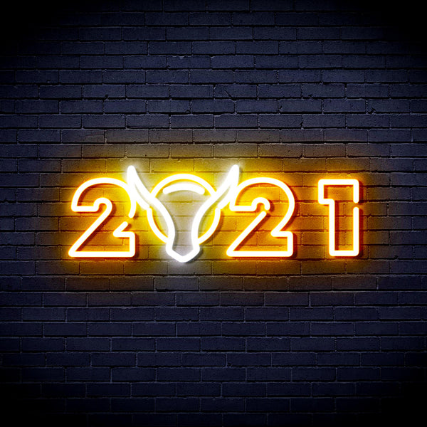 advpro-2021-with-ox-head-ultra-bright-led-neon-sign-fnu0243 - White & Golden Yellow