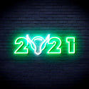 advpro-2021-with-ox-head-ultra-bright-led-neon-sign-fnu0243 - White & Green