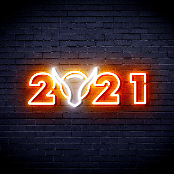 advpro-2021-with-ox-head-ultra-bright-led-neon-sign-fnu0243 - White & Orange