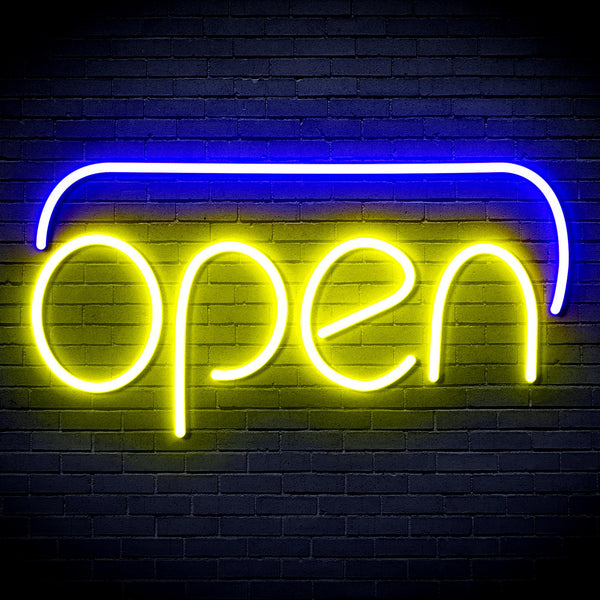 advpro-open-ultra-bright-led-neon-sign-fnu0244 - Blue & Yellow
