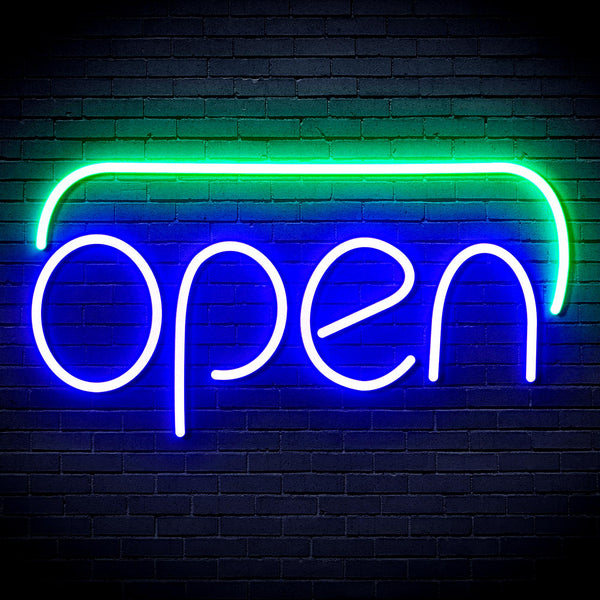 advpro-open-ultra-bright-led-neon-sign-fnu0244 - Green & Blue