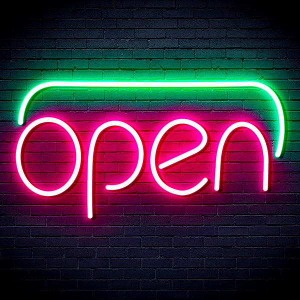 advpro-open-ultra-bright-led-neon-sign-fnu0244 - Green & Pink