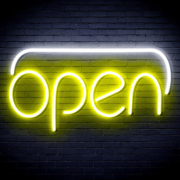 advpro-open-ultra-bright-led-neon-sign-fnu0244 - White & Yellow