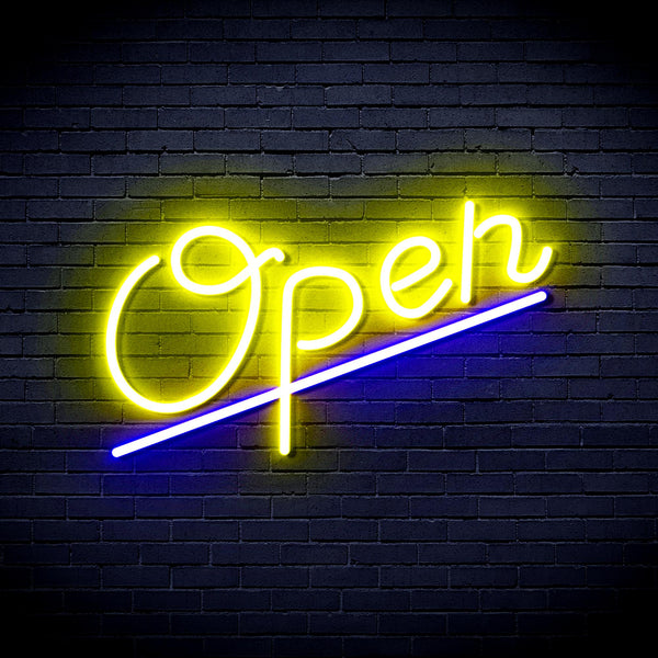 advpro-open-ultra-bright-led-neon-sign-fnu0245 - Blue & Yellow