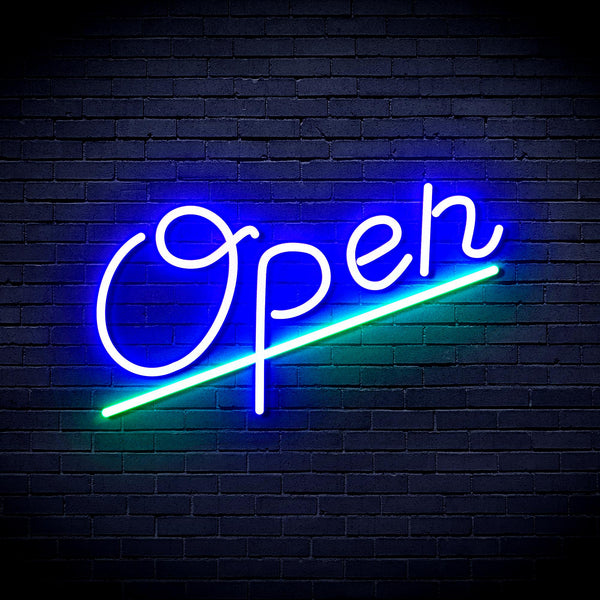 advpro-open-ultra-bright-led-neon-sign-fnu0245 - Green & Blue