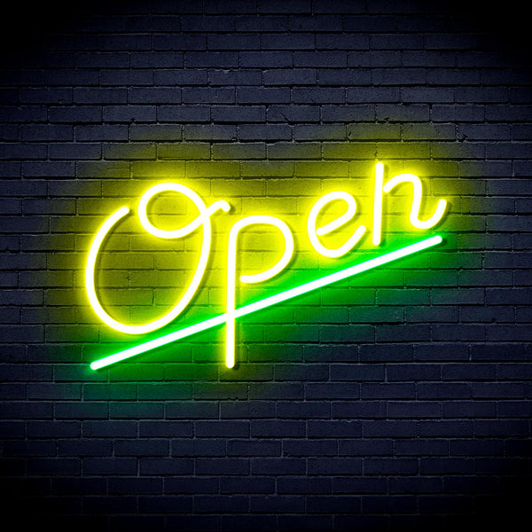 advpro-open-ultra-bright-led-neon-sign-fnu0245 - Green & Yellow