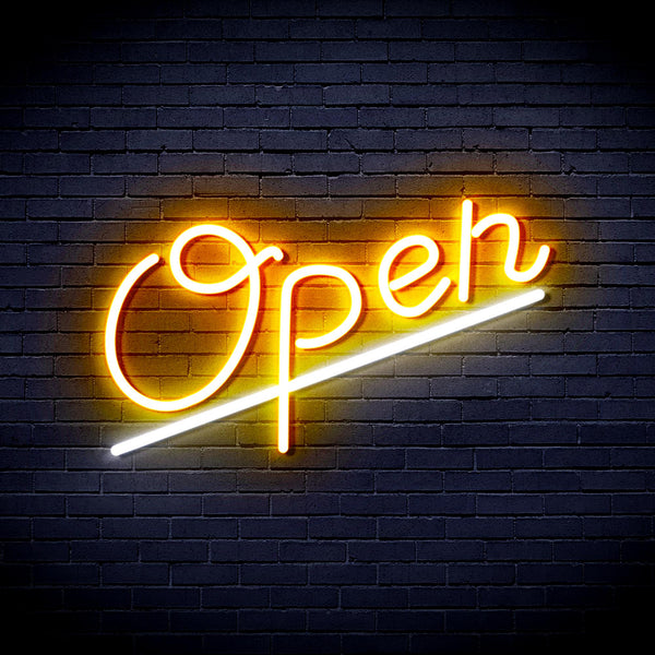 advpro-open-ultra-bright-led-neon-sign-fnu0245 - White & Golden Yellow