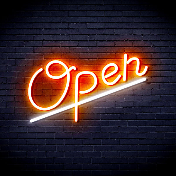 advpro-open-ultra-bright-led-neon-sign-fnu0245 - White & Orange