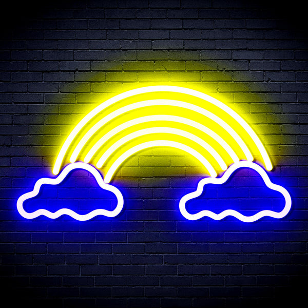 advpro-clouds-with-rainbow-ultra-bright-led-neon-sign-fnu0251 - Blue & Yellow