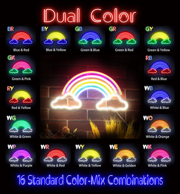 advpro-clouds-with-rainbow-ultra-bright-led-neon-sign-fnu0251 - Dual-Color