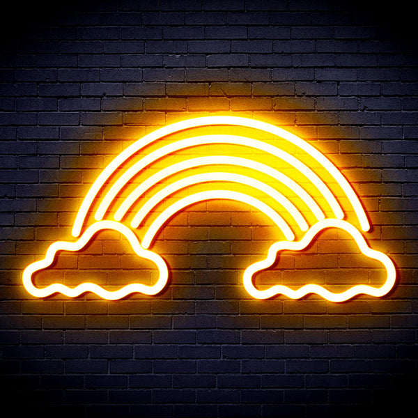 advpro-clouds-with-rainbow-ultra-bright-led-neon-sign-fnu0251 - Golden Yellow