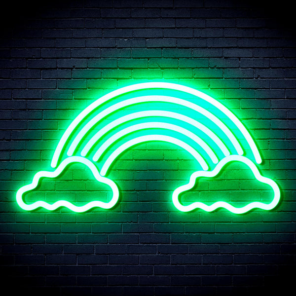 advpro-clouds-with-rainbow-ultra-bright-led-neon-sign-fnu0251 - Green