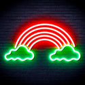 advpro-clouds-with-rainbow-ultra-bright-led-neon-sign-fnu0251 - Green & Red