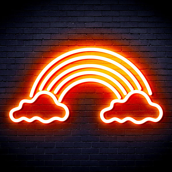 advpro-clouds-with-rainbow-ultra-bright-led-neon-sign-fnu0251 - Orange
