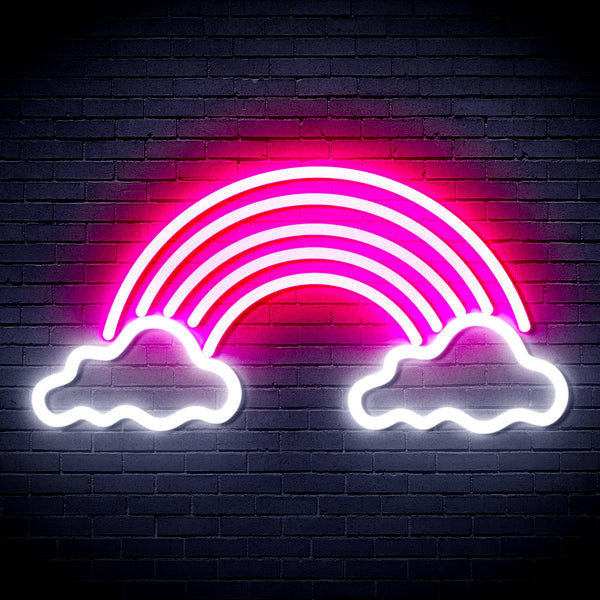 advpro-clouds-with-rainbow-ultra-bright-led-neon-sign-fnu0251 - White & Pink