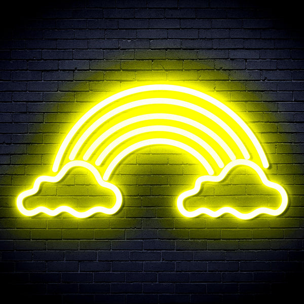 advpro-clouds-with-rainbow-ultra-bright-led-neon-sign-fnu0251 - Yellow
