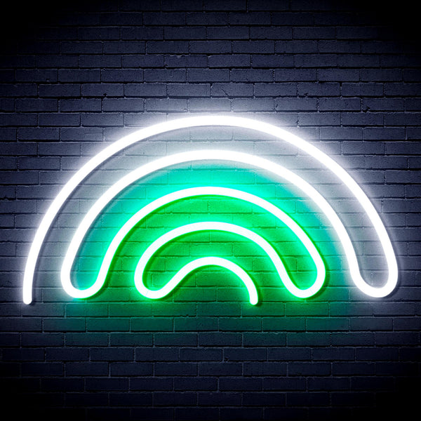 advpro-rainbow-ultra-bright-led-neon-sign-fnu0253 - White & Green