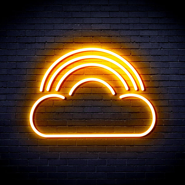 advpro-cloud-with-rainbow-ultra-bright-led-neon-sign-fnu0255 - Golden Yellow