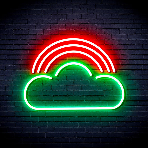 advpro-cloud-with-rainbow-ultra-bright-led-neon-sign-fnu0255 - Green & Red