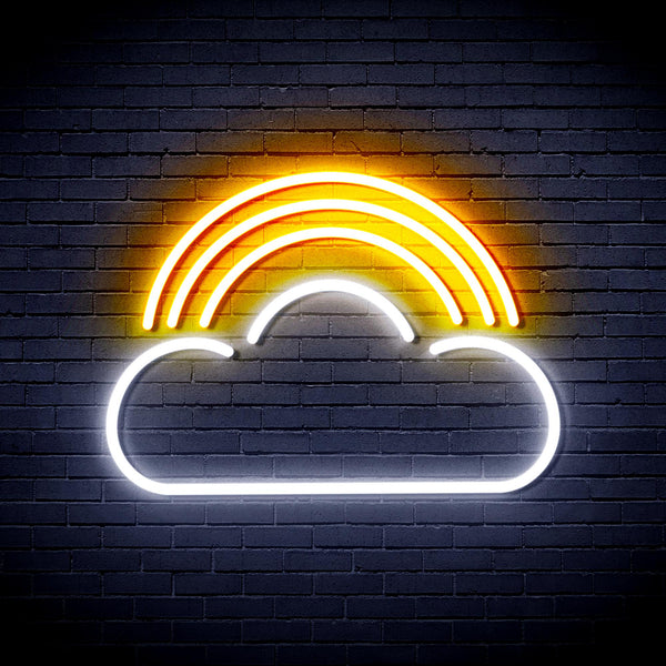 advpro-cloud-with-rainbow-ultra-bright-led-neon-sign-fnu0255 - White & Golden Yellow