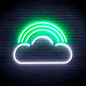 advpro-cloud-with-rainbow-ultra-bright-led-neon-sign-fnu0255 - White & Green
