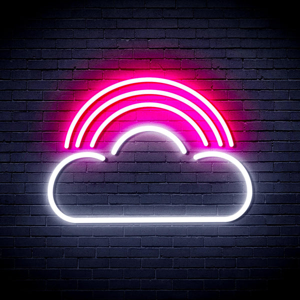 advpro-cloud-with-rainbow-ultra-bright-led-neon-sign-fnu0255 - White & Pink