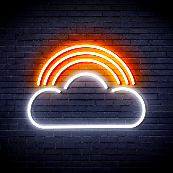 advpro-cloud-with-rainbow-ultra-bright-led-neon-sign-fnu0255 - White & Orange