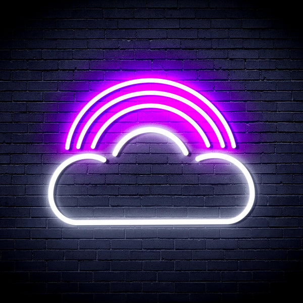 advpro-cloud-with-rainbow-ultra-bright-led-neon-sign-fnu0255 - White & Purple