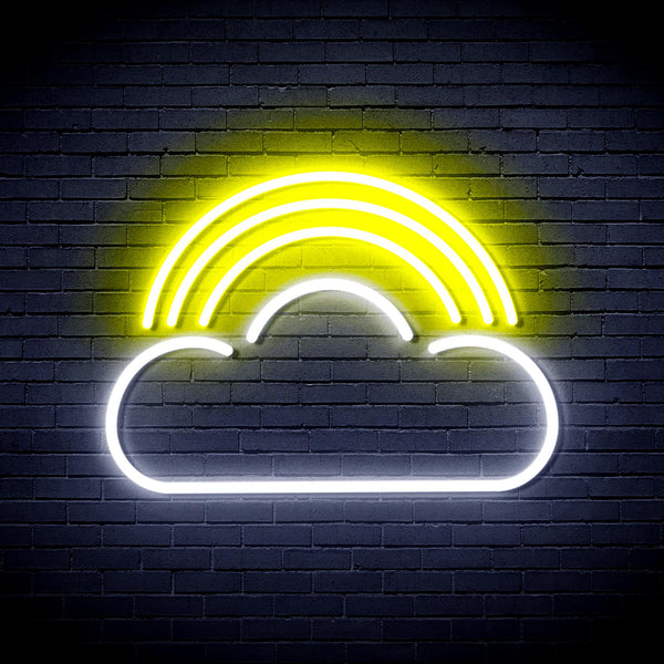 advpro-cloud-with-rainbow-ultra-bright-led-neon-sign-fnu0255 - White & Yellow