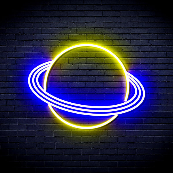 advpro-planet-ultra-bright-led-neon-sign-fnu0257 - Blue & Yellow