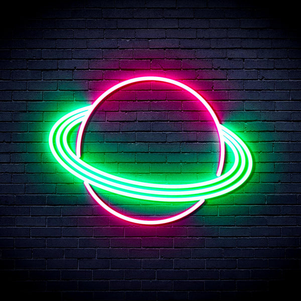 advpro-planet-ultra-bright-led-neon-sign-fnu0257 - Green & Pink