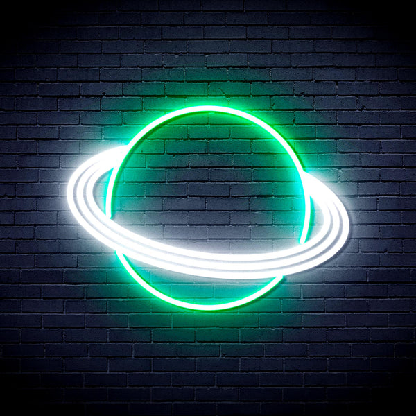 advpro-planet-ultra-bright-led-neon-sign-fnu0257 - White & Green