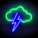 advpro-cloud-with-thunder-ultra-bright-led-neon-sign-fnu0258 - Green & Blue
