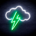 advpro-cloud-with-thunder-ultra-bright-led-neon-sign-fnu0258 - White & Green