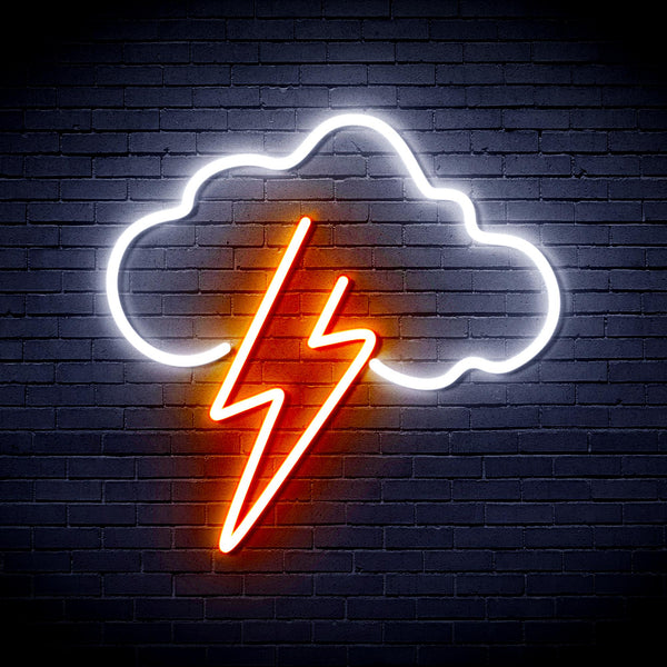 advpro-cloud-with-thunder-ultra-bright-led-neon-sign-fnu0258 - White & Orange
