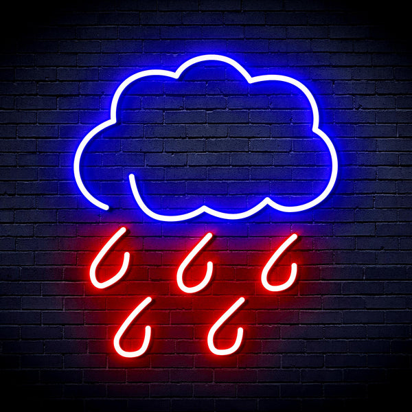 advpro-raining-cloud-ultra-bright-led-neon-sign-fnu0259 - Blue & Red