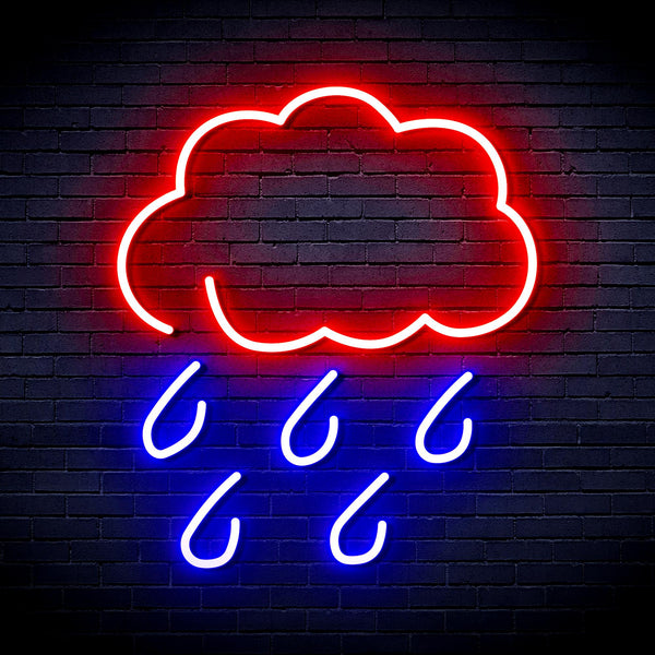 advpro-raining-cloud-ultra-bright-led-neon-sign-fnu0259 - Red & Blue