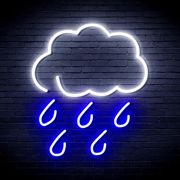 advpro-raining-cloud-ultra-bright-led-neon-sign-fnu0259 - White & Blue
