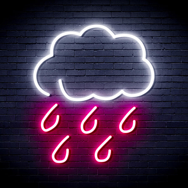 advpro-raining-cloud-ultra-bright-led-neon-sign-fnu0259 - White & Pink
